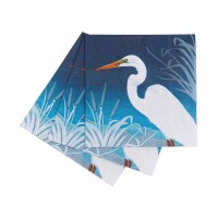 5" Square Night Egret Beverage Napkins