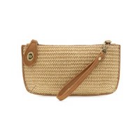 5" x 10" Tan Straw Crossbody Wristlet