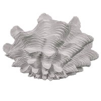 17" White Polyresin Clam Shell Statue