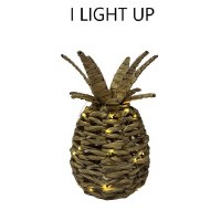 13" LED Woven Pineapple Figurine