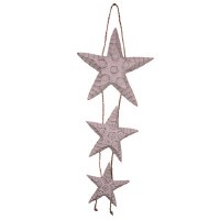 13" Three Distressed White Starfish Coastal Wall Art Plaque