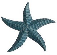 13" Blue Wood Starfish Figurine