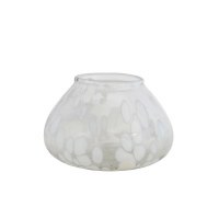 4" Clear and White Glass Votive Holder