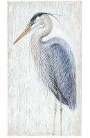 48" x 26" Majestic Heron 2 Coastal Wood Wall Art Plaque