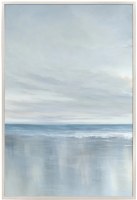 56" x 38" Seaside 2 Without a Signature Framed Coastal Canvas