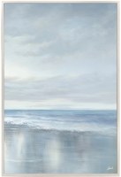 56" x 38" Seaside 1 With a Signature Framed Coastal Canvas