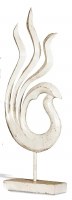 28" Distressed White Abstract Wood Sculpture