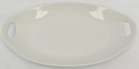 9" x 15" White Oval Platter With Handles