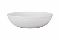 13" Round White Ceramic Serving Bowl