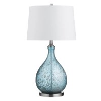 32" Blue Glass Table Lamp