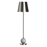 39" Silver Pole Gray Orb Table Lamp