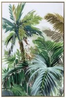 36" x 24" One Palm Tree Framed Tropical Canvas