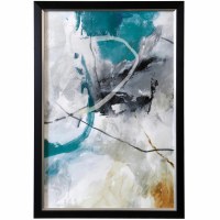 40" x 28" Enigmatic Teal 1 Gel Textured Framed Print