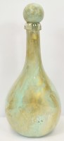 21" Aqua and Gold Glass Bottle With a Topper