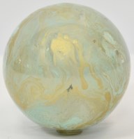 4" Aqua and Gold Vallarta Glass Orb