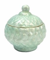 4" Round Blue Capiz Box