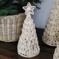 12" Natural Abaca Cone Christmas Tree