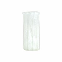 12" White Lines Glass Vase