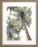 33" x 27" Palm Trees on the Left Framed Tropical Print Under Glass