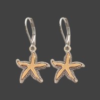 Silver and Gold Toned Starfish Earrings