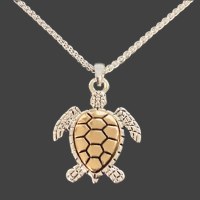 Silver and Gold Toned Sea Turtle Necklace