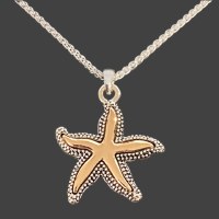 Silver and Gold Toned Starfish Necklace