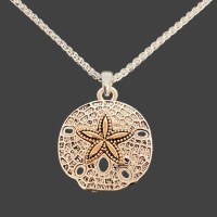 Silver and Gold Toned Sand Dollar Necklace