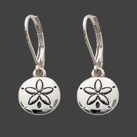 Silver Toned Sand Dollar Earrings