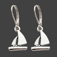 Silver Toned Sailboat Earrings