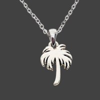 Silver Toned Palm Tree Necklace