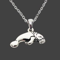 Silver Toned Manatee Necklace
