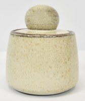 6" Beige Speckled Ceramic Jar With a Lid