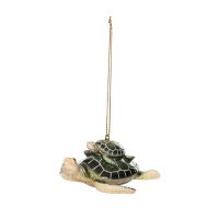 4" Green Sea Turtle With a Baby on the Back Ornament