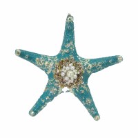 Blue Starfish With Beads Polyresin Ornament