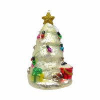 Sand Christmas Tree With Faux Lights Glass Ornament