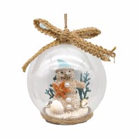 Sand Snowman in a Glass Ball Ornament