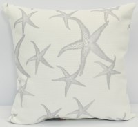 19" Sq Gray Starfish Decorative Pillow