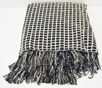 50" x 60" Blue and White Grid Throw Blanket