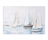 20" x 30" Coastal Sailboats Wrapped Canvas