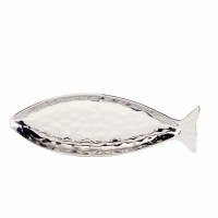 Small Silver Fish Shape Ceramic Platter