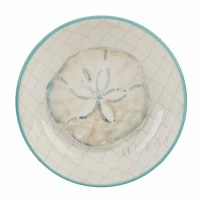 9" Round Cream Ceramic Sand Dollar Bowl