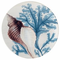 11" Round Conch Shell Ceramic Plate