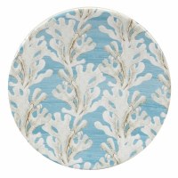 6" Round Taupe Coral Ceramic Plate