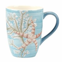 20 Oz Striped Starfish Ceramic Mug