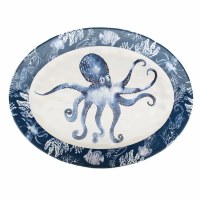 13" x 18" Blue Octopus Melamine Platter