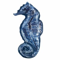 19" Dark Blue Seahorse Melamine Chip & Dip Dish