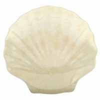 8" Beige Melamine Scallop Shell Shape Plate