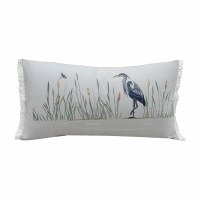 14" x 24" Great Blue Heron on Gray Decorative Pillow
