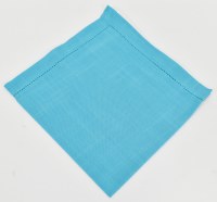 20" Sq Turquoise Hemstitch Cloth Napkin