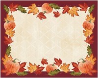 Pack of 12 Fall Leaves and Pumpkin Border Paper Placemats